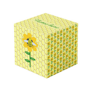 Happy Bee Day Birthday Bumblebee Custom Cube