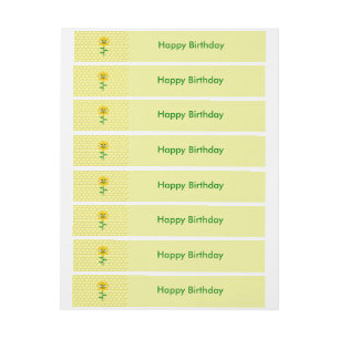 Happy Bee Day Birthday Bumblebee Custom Wraparound Address Label