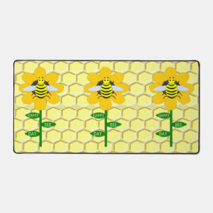 Happy Bee Day Birthday Bumblebee Desk Mat