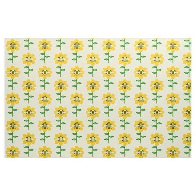 Happy Bee Day Birthday Bumblebee Fabric (Fat Quarter)