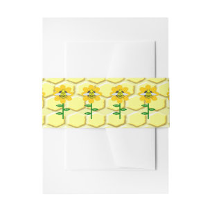 Happy Bee Day Birthday Bumblebee Invitation Belly Band