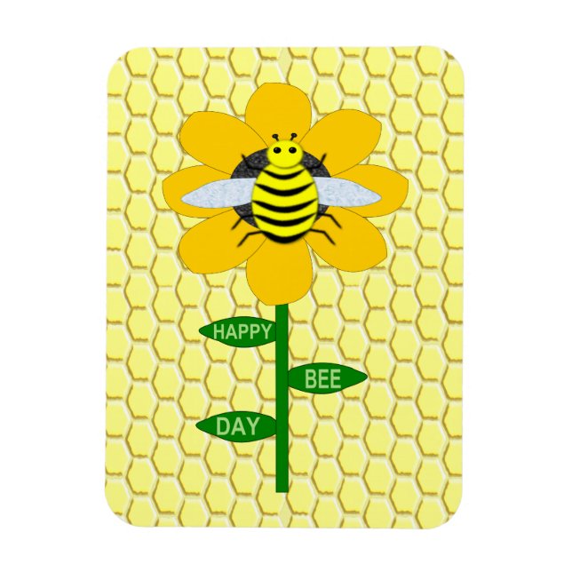 Happy Bee Day Birthday Bumblebee Magnet (Vertical)