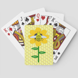 Happy Bee Day Birthday Bumblebee Playing Cards