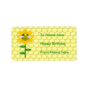 Happy Bee Day Birthday Bumblebee Present Tags