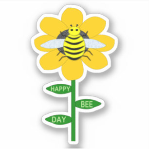 Happy Bee Day Birthday Bumblebee Shaped