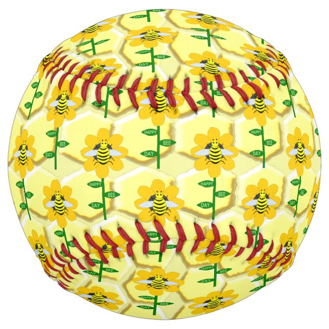 Happy Bee Day Birthday Bumblebee Softball (Front)