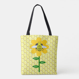 Happy Bee Day Birthday Bumblebee Tote Bag