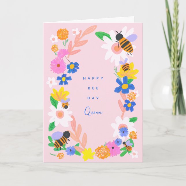 Happy Bee Day Birthday Card (Front)