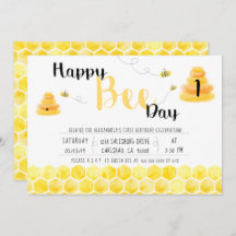 Happy Bee Day Black and Yellow Bee Themed Party