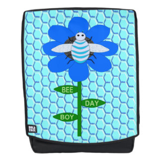 Happy Bee Day Boy Blue Birthday Bumblebee Backpack