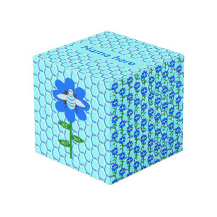 Happy Bee Day Boy Blue Birthday Bumblebee Custom Cube