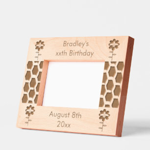 Happy Bee Day Boy Blue Birthday Bumblebee Custom Etched Frames