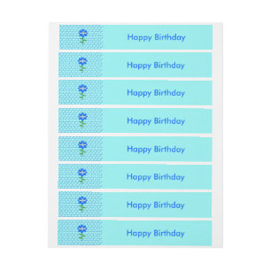 Happy Bee Day Boy Blue Birthday Bumblebee Custom Wraparound Address Label