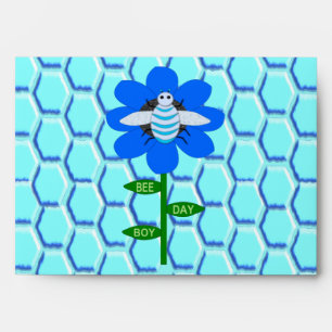 Happy Bee Day Boy Blue Birthday Bumblebee Envelope