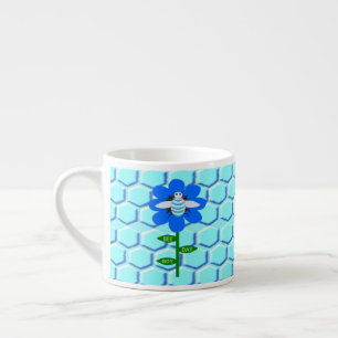 Happy Bee Day Boy Blue Birthday Bumblebee Espresso Cup