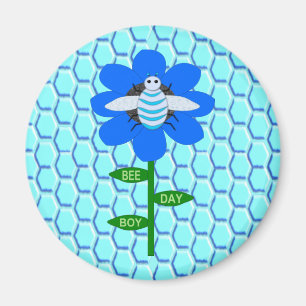 Happy Bee Day Boy Blue Birthday Bumblebee Magnet