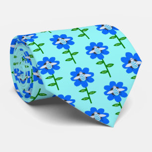Happy Bee Day Boy Blue Birthday Bumblebee Tie