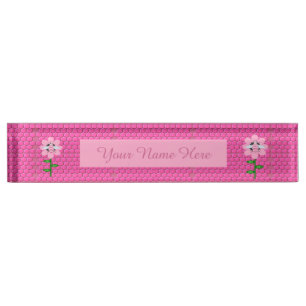 Happy Bee Day Girl Pink Birthday Bumblebee Nameplate