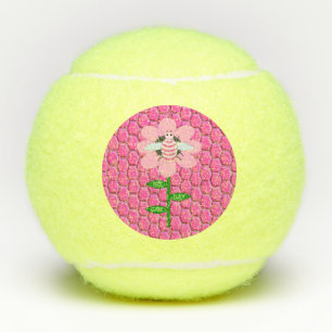 Happy Bee Day Girl Pink Birthday Bumblebee Tennis Balls