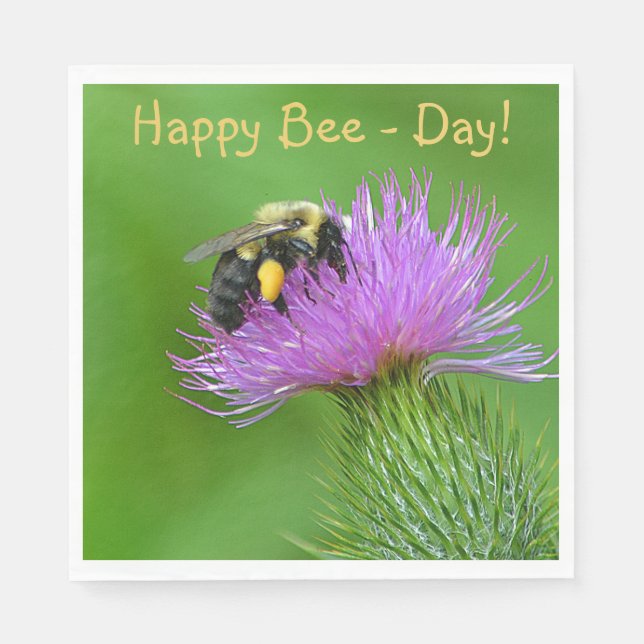 Happy Bee-Day Napkin (Front)
