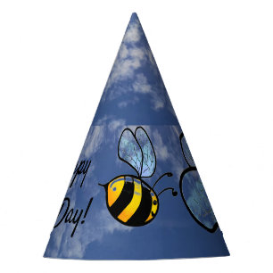 Happy Bee-Day with Buzz the Bee, party hat