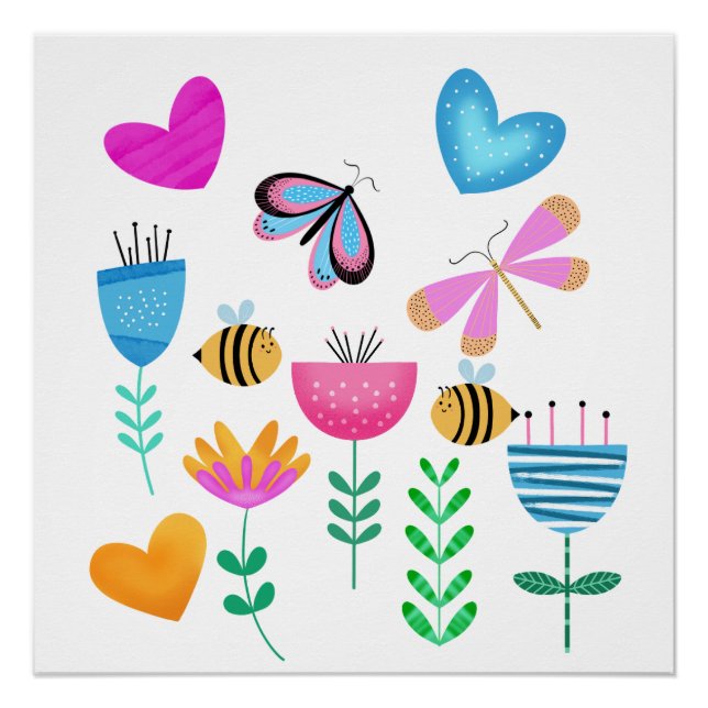 Happy Bee Garden Poster (Front)