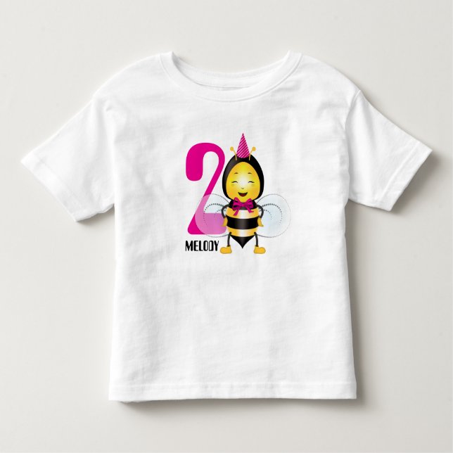 Happy Bee Girl T-Shirt for Girl's birthday (Front)