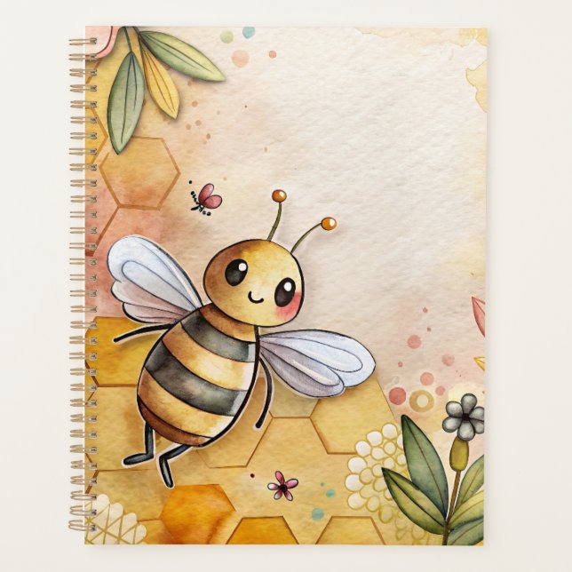 Happy Bee Honeycomb Bumblebee  Planner (Front)