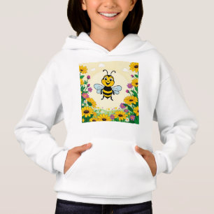 Happy Bee In Colourful Flowers