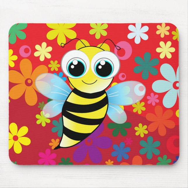Happy bee mouse pad (Front)