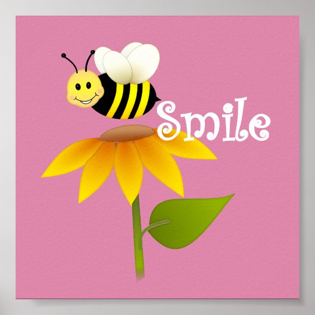 Happy Bee/ Nursery Decor (Front)