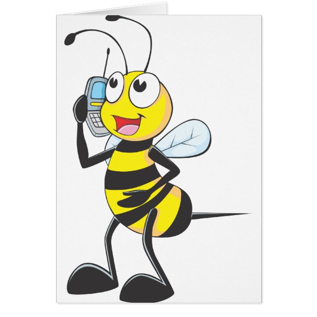 Happy Bee on Phone (Front)