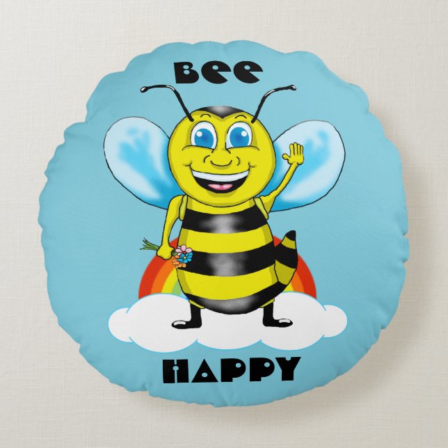 Happy Bee Pillow (Front)