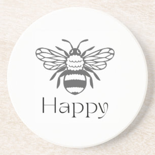 Happy Bee Positive Affirmation Well being Gift Coaster