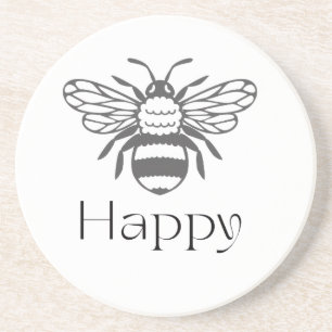 Happy Bee Positive Affirmation Well being Gift Coaster