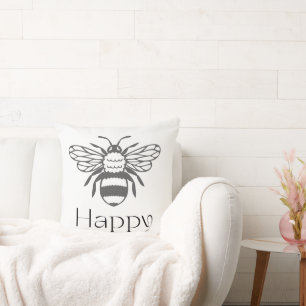 Happy Bee Positive Affirmation Well being Gift Cushion