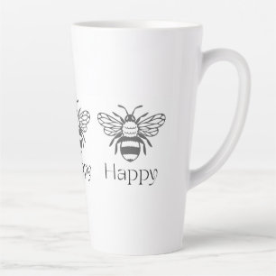Happy Bee Positive Affirmation Well being Gift Latte Mug
