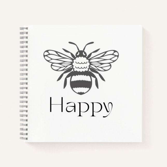 Happy Bee Positive Affirmation Well being Gift  Notebook (Front)