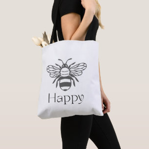 Happy Bee Positive Affirmation Well being Gift Tote Bag