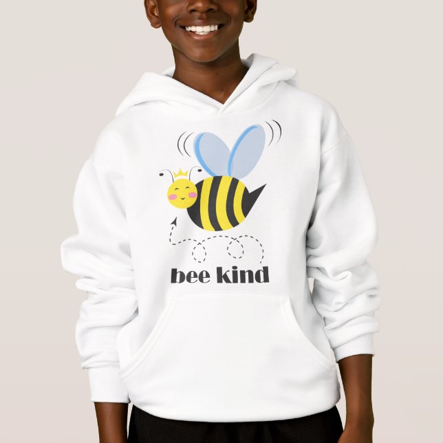 Happy bee princess with crown and slogan Bee Kind (Front)