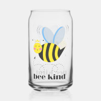 Happy bee princess with crown and slogan Bee Kind