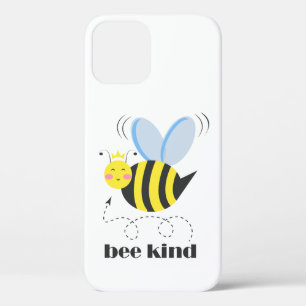 Happy bee princess with crown and slogan Bee Kind iPhone 12 Pro Case