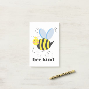 Happy bee princess with crown and slogan Bee Kind Post-it Notes