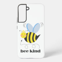 Happy bee princess with crown and slogan Bee Kind