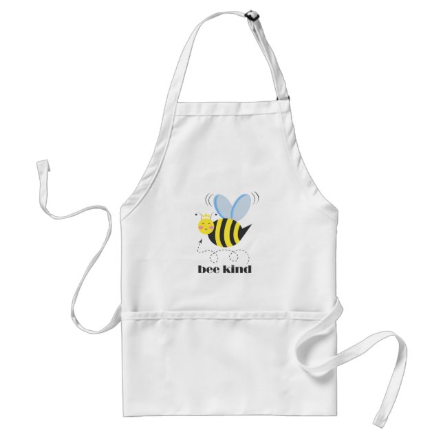 Happy bee princess with crown and slogan Bee Kind Standard Apron (Front)