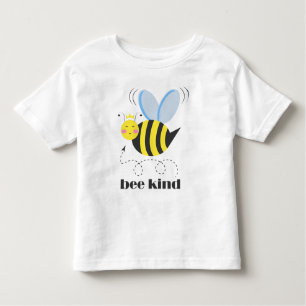 Happy bee princess with crown and slogan Bee Kind Toddler T-Shirt