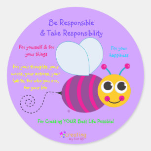Happy Bee Sticker - large