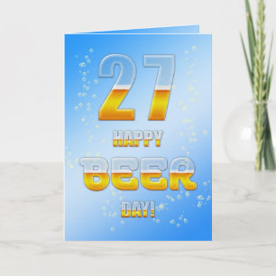 Happy Beer day 27th birthday card