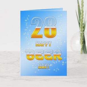Happy Beer day 28th birthday card