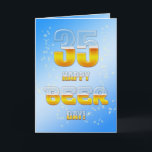 Happy Beer day 35th birthday card<br><div class="desc">A big pint of beer for a birthday! Wish happy birthday with this cheery beer card.</div>